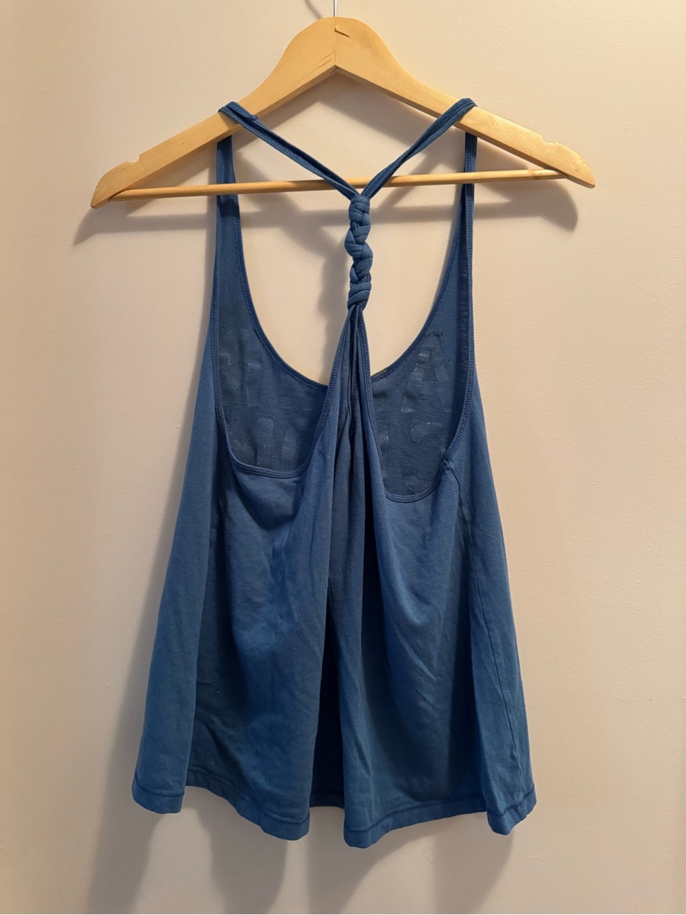Abercrombie & Fitch Vintage Blue Graphic Racerback Braided Back Detail Size M - Picture 2 of 6